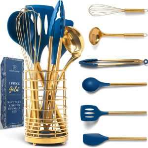 Gold and Navy Blue Kitchen Utensils Set -
