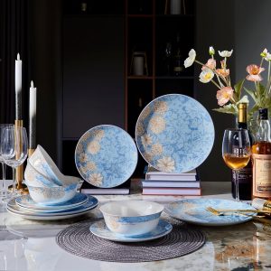 Bone China Plates and Bowels,12-Pieces Dinnerware Sets